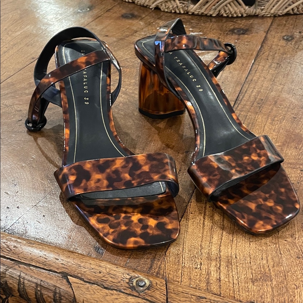 Tortoiseshell Block Heel Sandals